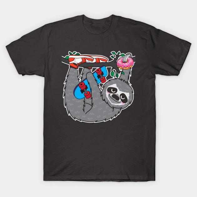 Skater Sloth T-Shirt by Plushism